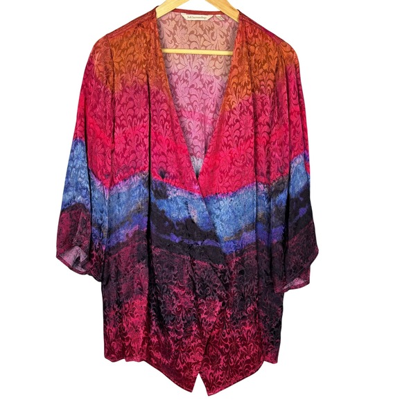 Soft Surroundings Sweaters - Soft Surroundings Womens Kimono Topper Cardigan Sz M Festival Flowy Layering